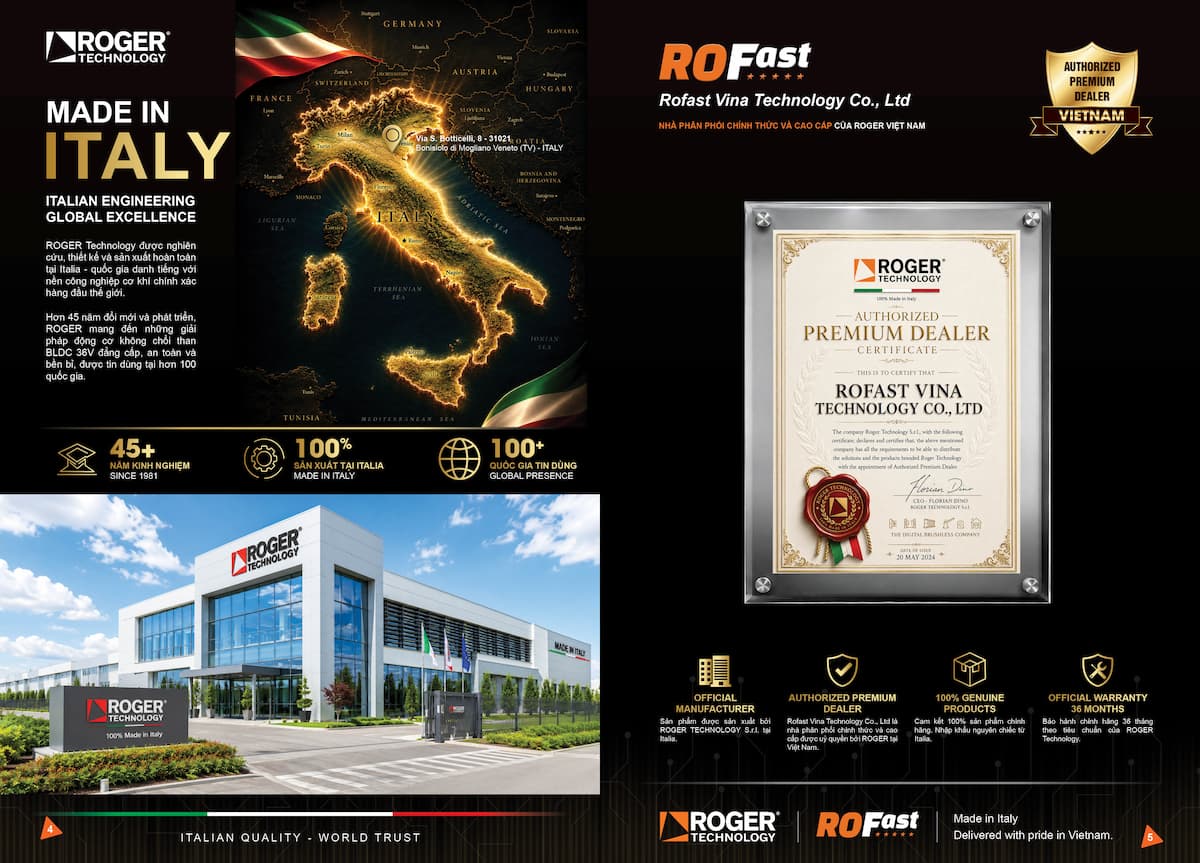 Roger Technology là hãng nào — nhà máy Roger tại Veneto, Italia
